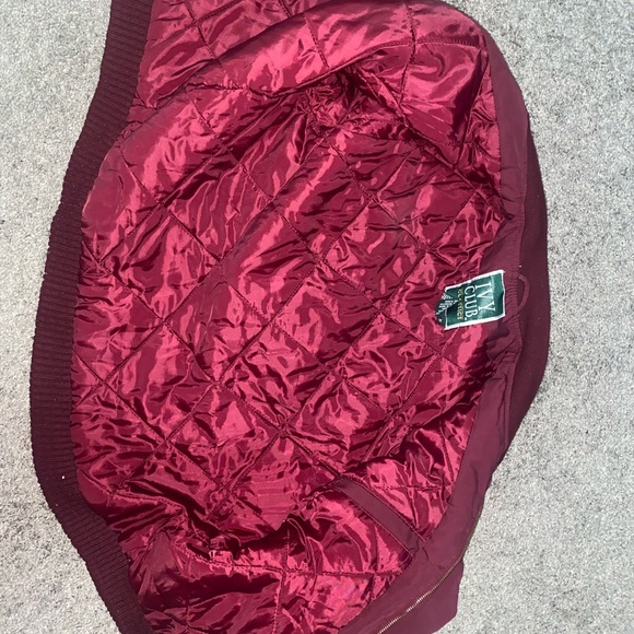 Vintage 80's Ivy Club Classic Jacket Men Medium Bomber Jacket Maroon - Picture 6 of 6